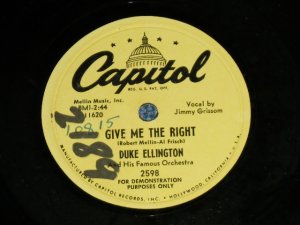 画像1: DUKE ELLINGTON - GIVE ME THE RIGHT / US ORIGINAL "YELLOW Label PROMO" Used 78rpm SP 