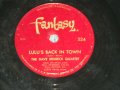 The DAVE BRUBECK QUARTET - LULU'S BACK IN TOWN  / US ORIGINAL Used 78rpm SP 