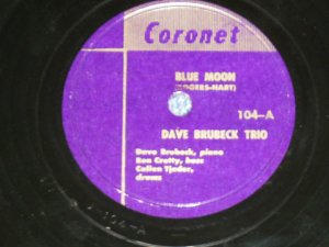 画像1: The DAVE BRUBECK TRIO - BLUE MOON   / US ORIGINAL Used 78rpm SP 