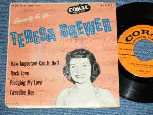 画像1: TERESA BREWER - EXSPCIALLY FOR YOU   ( VG++.VG+++, Ex )  / 1950's  US AMERICA ORIGINAL  MONO Used 7"45 rpm EP with PICTURE SLEEVE 
