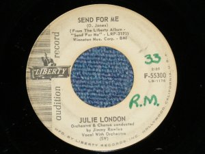 画像1: JULIE LONDON - SEND FOR ME  : EVENIN' ( VG+++/VG+++)  / 1961 US AMERICA ORIGINAL "AUDITION Label PROMO" Used 7"45 Single 