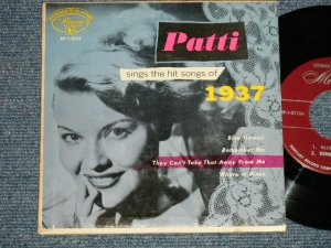 画像1: PATTI PAGE - PATTI SINGS THE HIT SONG OF 1937 (Ex++/Ex+ Looks:Ex++ EDSP)  / 1953 US ORIGINAL 4 TRACKS Used 7" 45 rpm EP  7