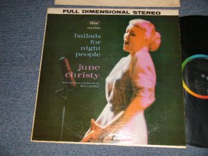 画像1: JUNE CHRISTY -  BALLADS FOR NIGHT PEOPLE (Ex++/MINT-) / 1958 US AMERICA ORIGINAL "BLACK With RAINBOW 'CAPITOL' Logo on LEFT Label" STEREO Used LP 