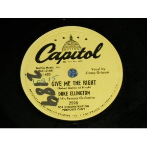 画像: DUKE ELLINGTON - GIVE ME THE RIGHT / US ORIGINAL "YELLOW Label PROMO" Used 78rpm SP 