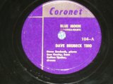 画像: The DAVE BRUBECK TRIO - BLUE MOON   / US ORIGINAL Used 78rpm SP 