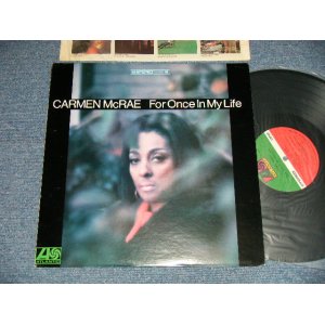 画像: CARMEN McRAE -  FOR ONCE IN MY LIFE (MINT/MINT)  /  1969 Version US AMERICA 2nd Press "GREEN & RED with 1841 BROADWAY Label" STEREO Used LP 