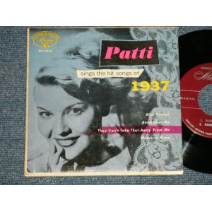 画像: PATTI PAGE - PATTI SINGS THE HIT SONG OF 1937 (Ex++/Ex+ Looks:Ex++ EDSP)  / 1953 US ORIGINAL 4 TRACKS Used 7" 45 rpm EP  7