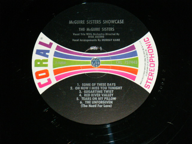 画像: THE McGUIRE SISTERS - SHOWCASE / 1960's  US ORIGINAL STEREO  LP