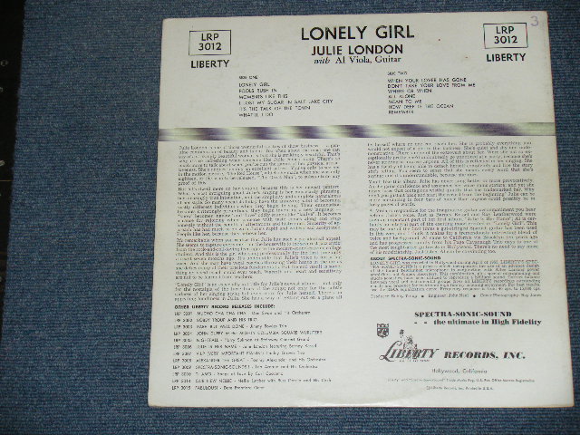 画像: JULIE LONDON -LONELY GIRL  / 1956 US ORIGINAL MONO  LP 