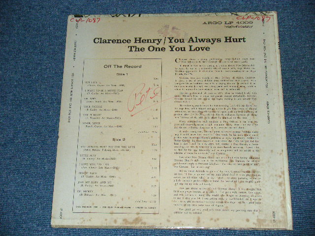 画像: CLARENCE HENRY ( NEW ORLEANS MALE VOCALIST!! ) - YOU ALWAYS HURT THE ONE / 19621 US ORIGINAL Mono LP