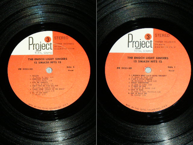 画像: THE ENOCH LIGHT SINGERS - 12 SMASH HITS / 1968 US ORIGINAL Used LP  