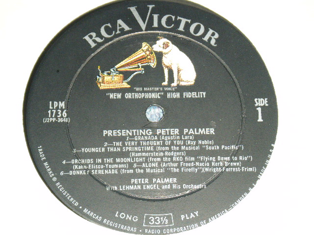 画像: PETER PALMER - PRESENTING PETER PALMER / 1958 US ORIGIINAL MONO LP 