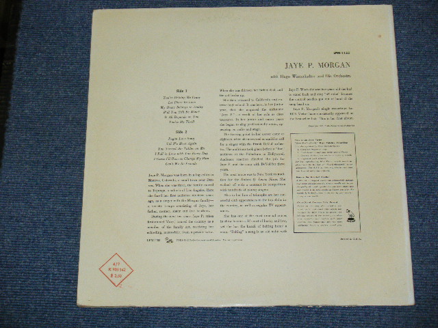 画像: JAYE P. MORGAN - JAYE P. MORGAN ( Debut Album ) / 1955 US ORIGINAL Mono LP 