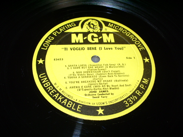 画像: JONI JAMES - TI VOGLIO BENE ....I LOVE YOU / 1958 US ORIGINAL YELLOW LABEL MONO LP