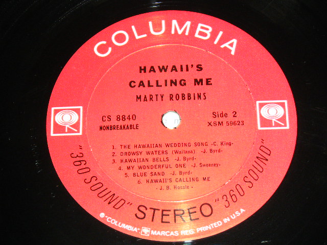 画像: MARTY ROBBINS -  HAWAII'S CALLING ME / 1963 US ORIGINAL Black 360 SOUND Label STEREO  LP 