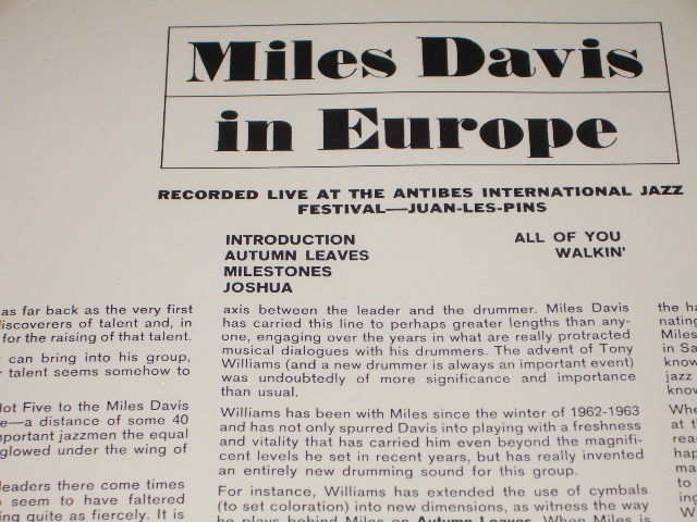 画像: MILES DAVIS - IN EUROPE /  US Reissue Sealed LP  Out-Of-Print 