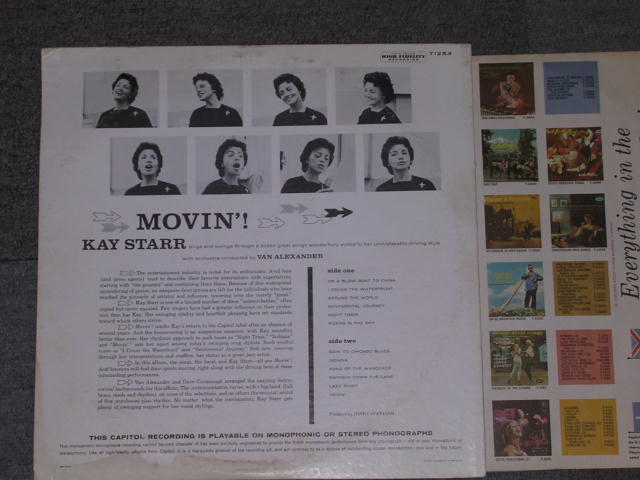 画像: KAY STARR - MOVIN'! (Ex+/Ex+++ )  / 1959 US AMERICA ORIGINAL "BLACK with RAINBOR Ring & CAPITOL Logo on LEFT SIDE" Label MONO  Used LP