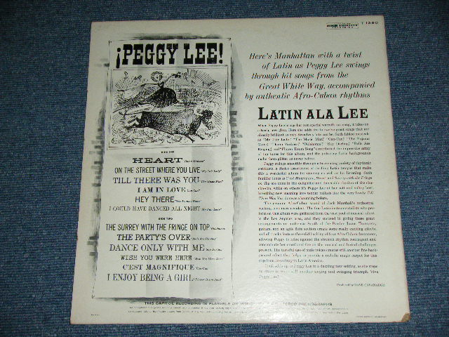 画像: PEGGY LEE - LATIN ALA LEE! / 1962 US ORIGINAL 2nd Press BLACK With RAINBOW "CAPITOL" Logo on TOP Label  Mono Used LP 