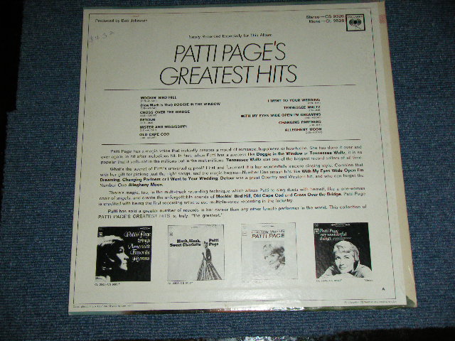 画像: PATTI PAGE -  GREATEST HITS (With AUTOGRAPHED SIGNED ???!!! ) ( Ex++/Ex+++ Looks:Ex++ ) /1966 US ORIGINAL 360 Sound Label  STEREO Used LP 