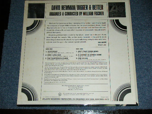 画像: DAVID NEWMAN - BIGGER & BETTER / 1968 US ORIGINAL White Label PROMO STEREO Used LP  