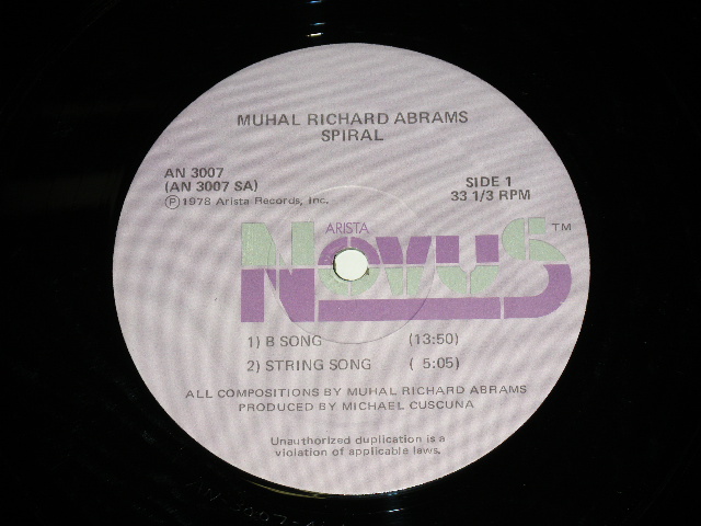 画像: MUHAL RICHARD ABRAMS - SPIRAL: LIVE AT MONTREUX 1978 / 1960's? US ORIGINAL MONO Used LP  