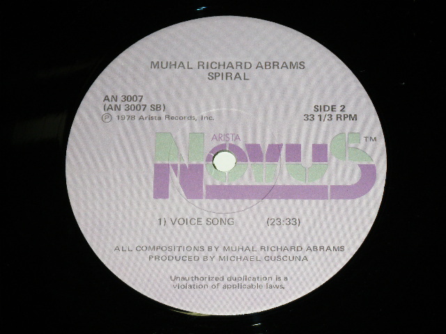 画像: MUHAL RICHARD ABRAMS - SPIRAL: LIVE AT MONTREUX 1978 / 1960's? US ORIGINAL MONO Used LP  