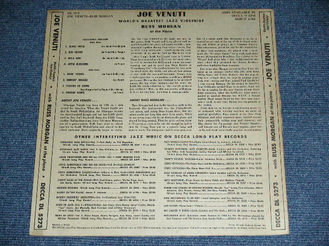 画像: JOE VENUTI With RUSS MORGAN - WORLD GREATEST JAZZ VIOLINIST  /1950's US ORIGINAL 10"LP  