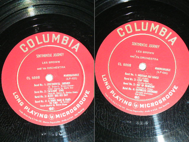 画像: LES BROWN and His Orchestra (With Vocal DRIS DAY & BUTCH STONE )  - SENTIMENTAL JOURNEY /1940's US ORIGINAL 10"LP  