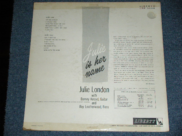 画像: JULIE LONDON - JULIE IS HER NAME ( DEBUT ALBUM : Ex- / Ex+++ ) / 1960? 1st Press Jacket With 2nd PRESS LABEL MONO Used LP 
