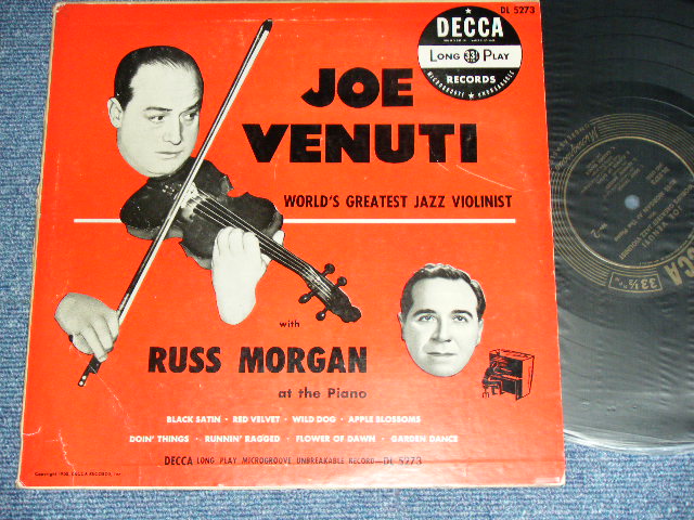 画像1: JOE VENUTI With RUSS MORGAN - WORLD GREATEST JAZZ VIOLINIST  /1950's US ORIGINAL 10"LP  