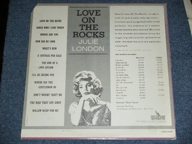 画像: JULIE LONDON - LOVE ON THE ROCKS(Ex+/Ex++ )  / 1963 US ORIGINAL MONO Used LP 