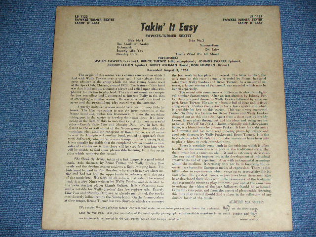 画像: FAWKES-TURNER SEXTET - TAKIN' IT EASY /1956 US ORIGINAL JACKET With UK EXPORT Press Record Used 10"LP  