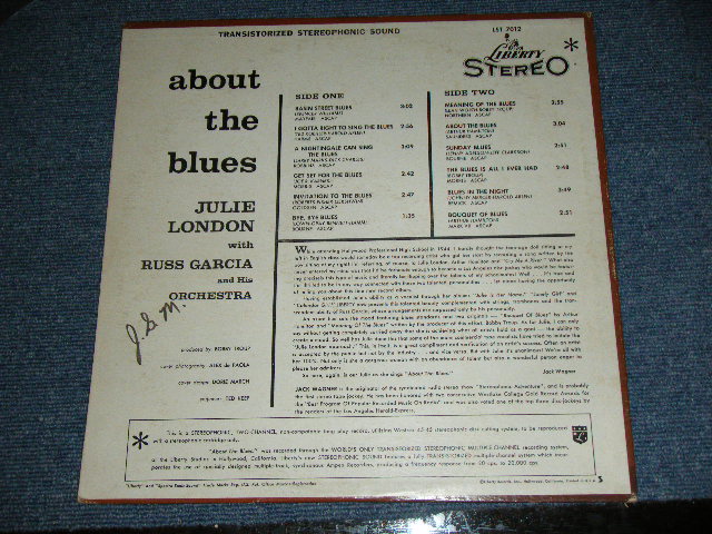 画像: JULIE LONDON -  ABOUT THE BLUES / 1960  US ORIGINAL 2nd Press Color LIBERTY Label STEREO Used LP 