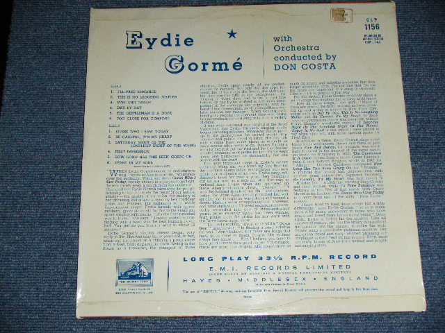 画像: EYDIE GORME - EYDIE GORME ( 1st Album on HMV on UK ) / 1958 UK ORIGINAL MONO Used LP