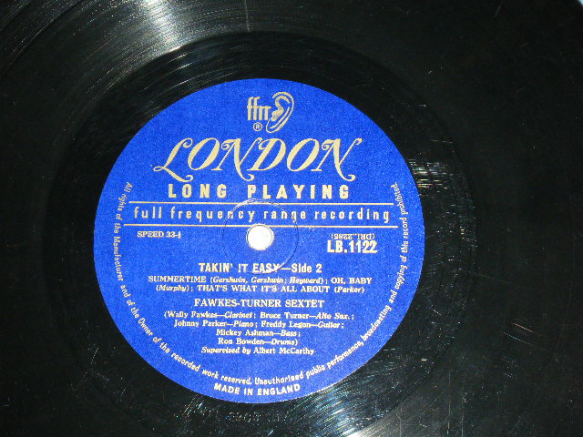 画像: FAWKES-TURNER SEXTET - TAKIN' IT EASY /1956 US ORIGINAL JACKET With UK EXPORT Press Record Used 10"LP  