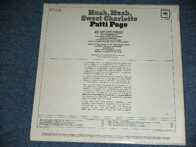 画像: PATTI PAGE - HUSH, HUSH, SWEET CHARIOTTE ( VG+++/Ex ) /1965 US ORIGINAL 1st Press "2-EYES with GUARANTEED" Label  MONO Used LP 