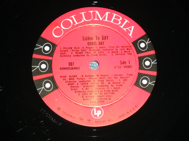 画像: DORIS DAY - LISTEN TO DAY / 1960 US ORIGINAL 6 EYES Label Mono Used LP