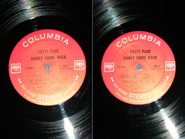 画像: PATTI PAGE - HONEY COME NACK  / 1970 US ORIGINAL Promo 360 Sound STEREO Label Used  LP 