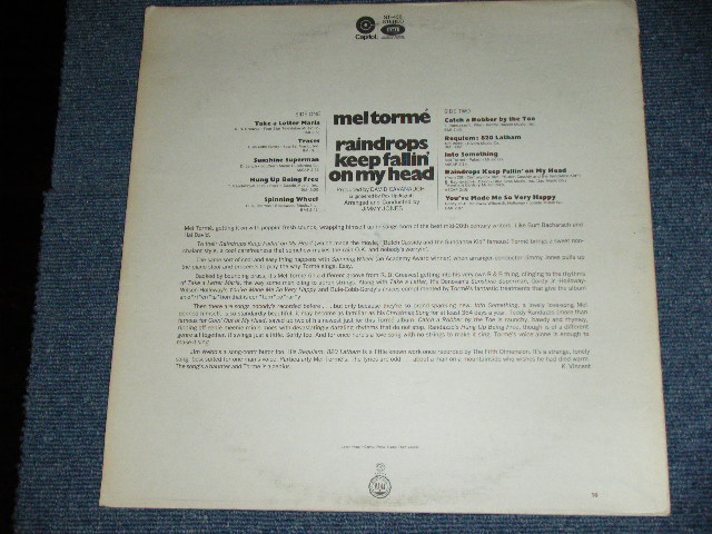 画像: MEL TORME - RAINDROPS KEEP FALLIN' ON MY HEAD /  1970 US ORIGINAL STEREO  Used LP