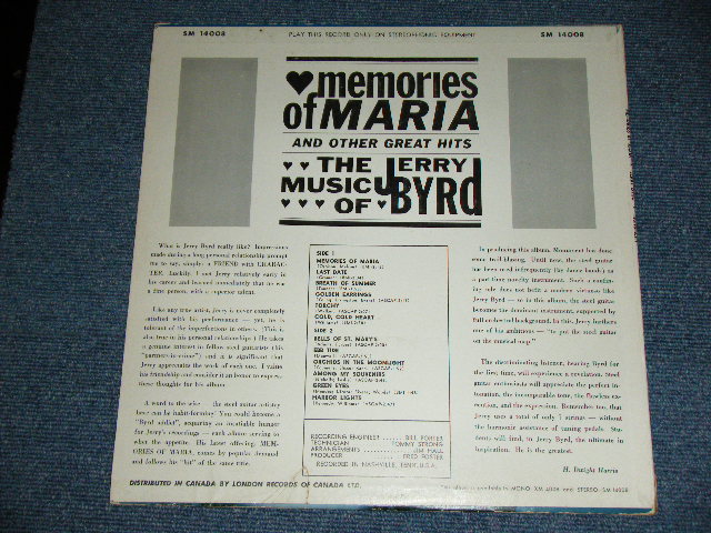 画像: JERRY BYRD ( STEEL GUITAR ) - MEMORIES OF MARIA : THE MUSIC OF JERRY BYRD  /  1962 CANADA  ORIGINAL STEREO  Used LP