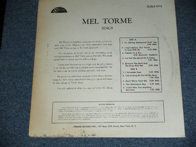 画像: MEL TORME - SINGS /  1960 US ORIGINAL STEREO  Used LP