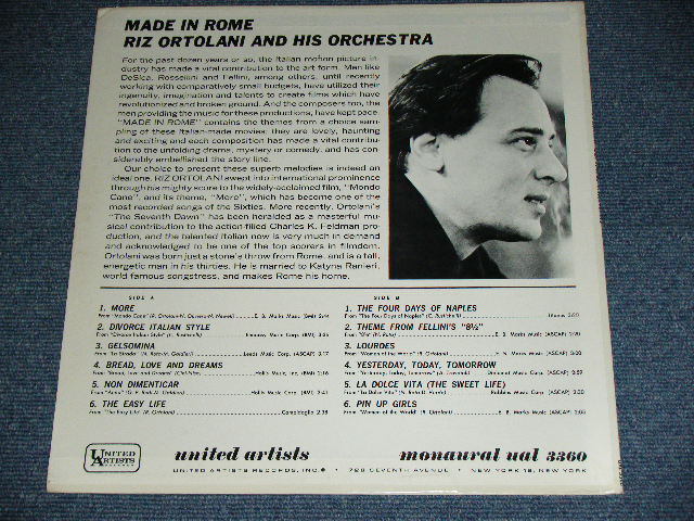 画像: RIZ ORTOLANI - MADE IN ROME : THEMES FROM THE GREAT FILMS / 1960's  US ORIGINAL MONO Used LP 