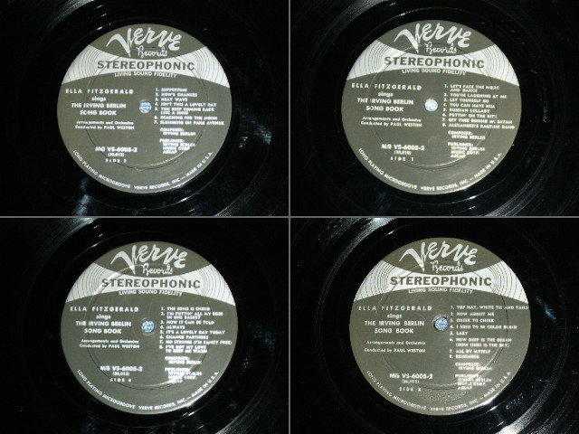 画像: ELLA FITZGERALD - SINGS THE IRVING BERLIN SONG BOOK  /  1960 US ORIGINAL "VERVE at BOTTOM Label" STEREO  Used 2-LP 