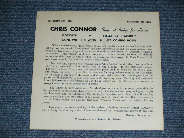 画像: CHRIS CONNOR - SINGS LULLABYS FOR LOVERS  / 1954 US ORIGINAL Used 7"EP With PICTURE SLEEVE 