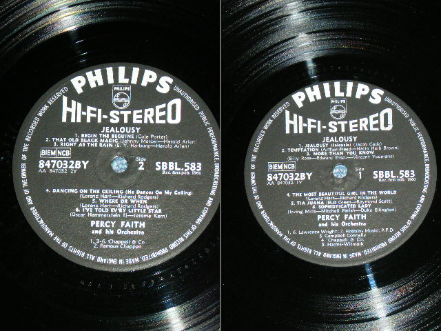 画像: PAERCY FAITH - JEALOUSY  / 1960 UK ORIGINAL STEREO Used LP 