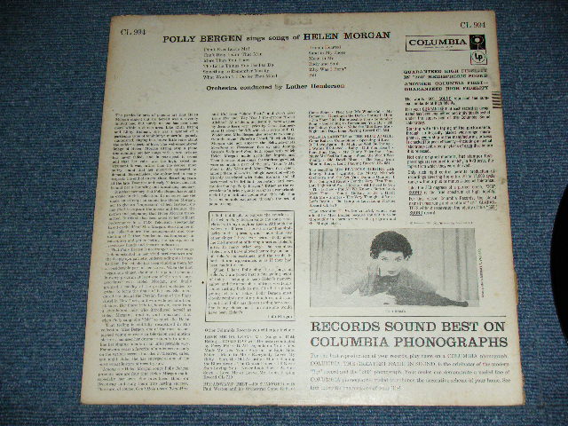 画像: POLLY BERGEN - SINGS SONGS OF HELEN MORGAN (  Ex/Ex+++ ) / 1957 US ORIGINAL 6 EYE'S LABEL MONO Used LP 