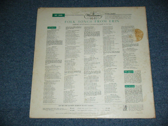画像: DEIRDRE O'CALLAGHAN - FOLK SONGS FROM ERIN  / 1950's?  US ORIGINAL  MONO  Used LP