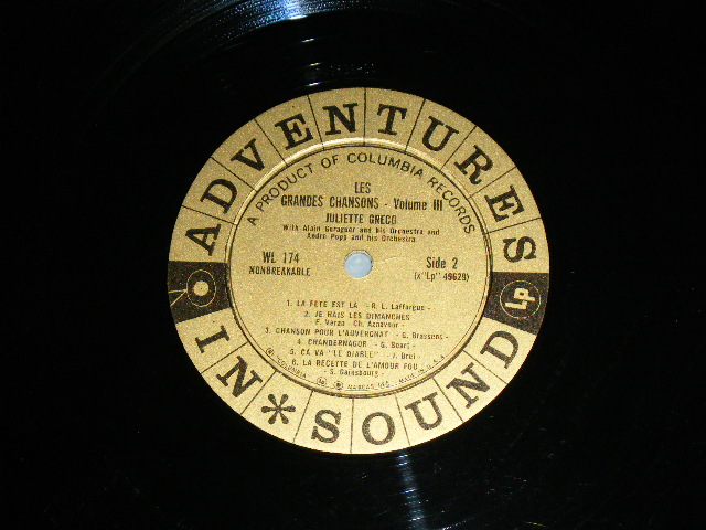 画像: JULIETTE GRECO -  LES GRANDES CHANSONS VOL.III /  1960's?  US ORIGINAL MONO Used LP