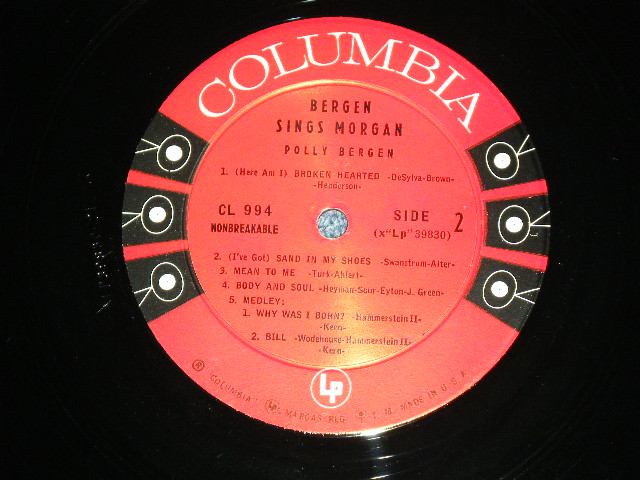 画像: POLLY BERGEN - SINGS SONGS OF HELEN MORGAN (  Ex/Ex+++ ) / 1957 US ORIGINAL 6 EYE'S LABEL MONO Used LP 