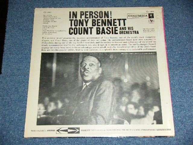 画像: TONY BENNETT with COUNT BASIE and his ORCHESTRA - IN PERSON!  / 1959 US ORIGINAL "6 EYES Label" STEREO Used LP  